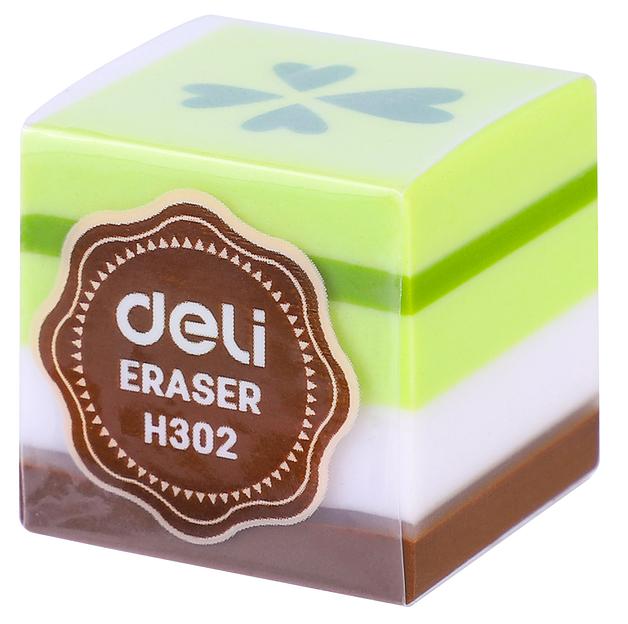 Ластик Deli EH302 прямоугольный 35x35x35мм ассорти индивидуальная картонная упаковка фото 7