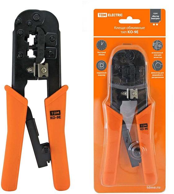 Клещи обжимные KO-9E (обжим RJ-11, RJ-45), «МастерЭлектрик» TDM фото 1