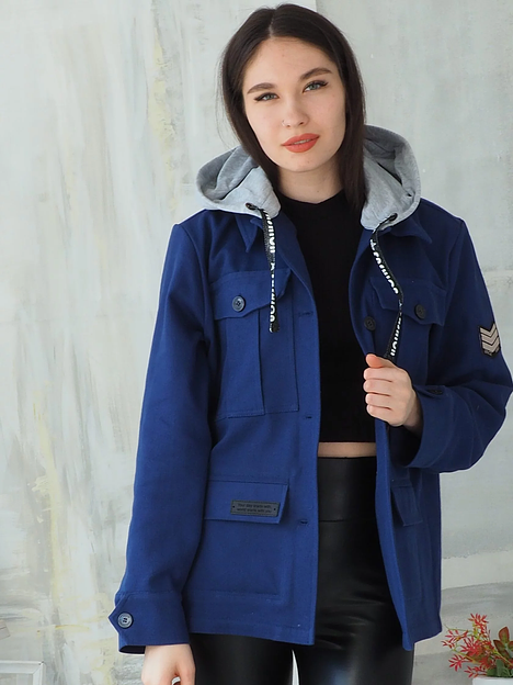 Жакет джинсовый «Спортсити» синий 48 ОПТ фото 1