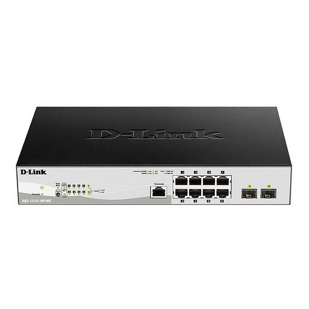 Коммутатор D-Link DGS-1210-10P/ME/B1A 8G 2SFP 8PoE управляемый фото 2