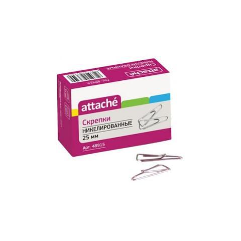 Скрепки 25мм треугольные никелированные, 100шт, Attache фото 1