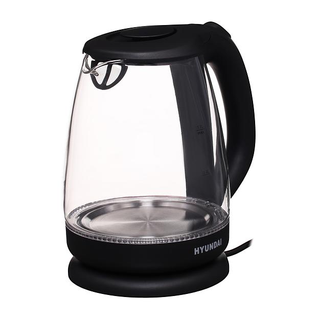 Чайник электрический Hyundai HYK-G1001 1.7л. 2200Вт черный (корпус: стекло) фото 5