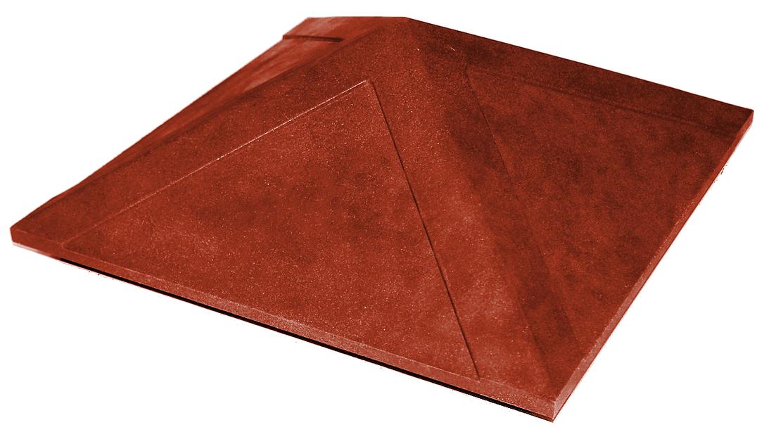 Колпак на заборный столб полимерно-песчаный 1,5 кирпича "Гладкий" - кирпичный фото 1