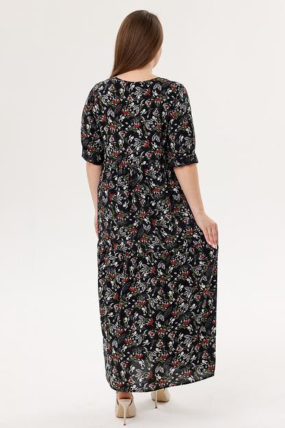 Платье штапель 5872/83/Черный, белый фото 5