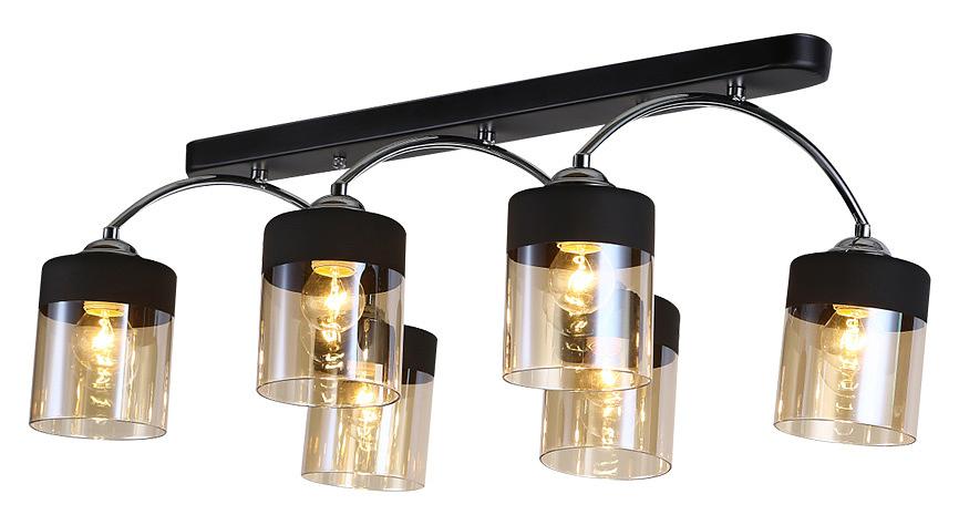 Люстра Hiper Orlando H111-6 потолоч. 3000K черный/хром фото 1