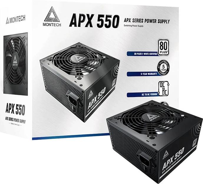 Блок питания Montech ATX 550W APX 550 80 PLUS WHITE (20+4pin) APFC 120mm fan 6xSATA Cab Manag RTL фото 5
