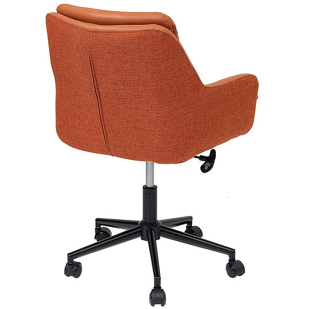 Стул на колесиках Allar, экокожа, рогожка, коричневый фото 9