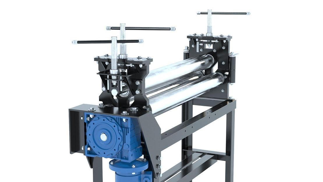Листогиб трёхвалковый (вальцы) с электроприводом RME 1300×4 (симметричные элмех) фото 4