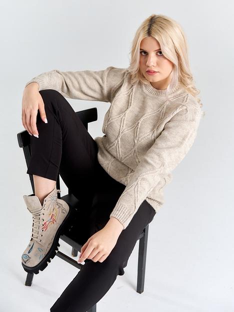 Джемпер женский «Звезда» бежевый ОПТ фото 9