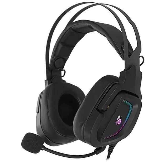 Наушники с микрофоном A4Tech Bloody G570 черный/серый 2м мониторные USB оголовье (G570 (BLACK+GREY) USB) фото 1