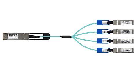 Кабель OPTICAL QSFP28 100G 3M LRAOC-QSFP28-4SFP28-3M LR-LINK фото 2