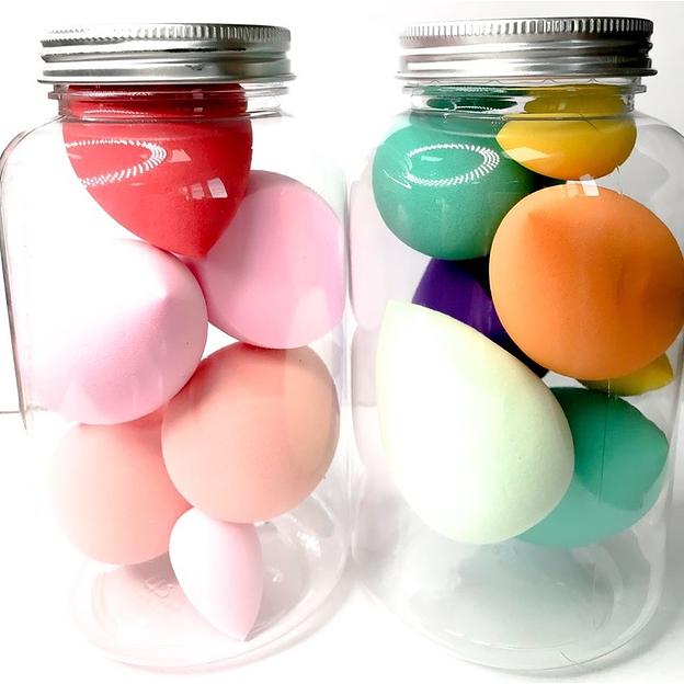 Милолика банка с 5 большими и 2 малыми спонжами фото 1