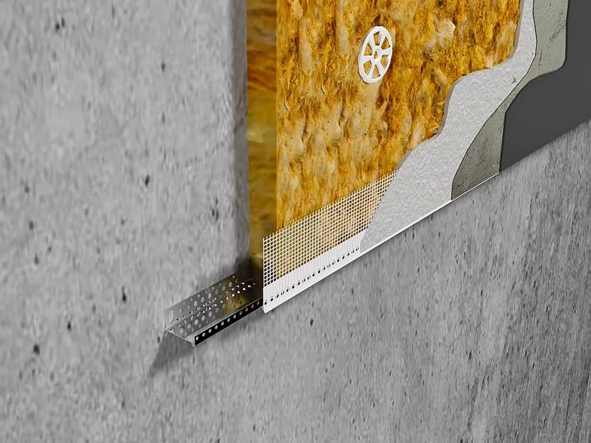 Цокольный закрывающий профиль ПВХ с сеткой ProfiGips 2,5 м ОПТ фото 2