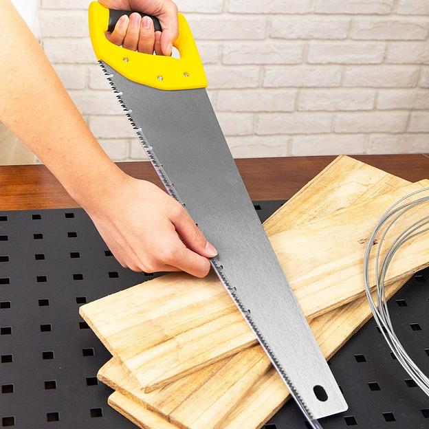 Ножовка по дереву Deli DL6850A 500мм, сталь 65Mn, шлифовка зубцов с 3-х сторон, рукоять из двухкомпонентного противоударного пластика фото 2