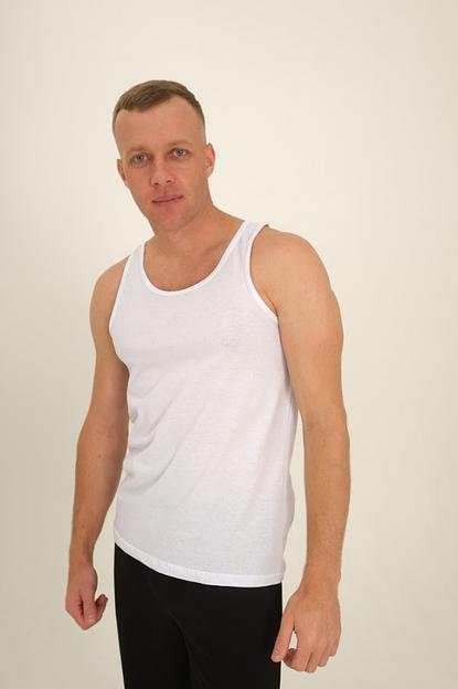 Майка мужская классическая 1803, белая опт фото 1