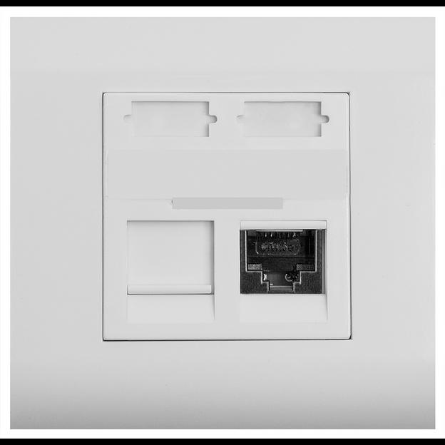 Абонентская розетка SNR, встраиваемая, под модули Keystone, 2 порта фото 3