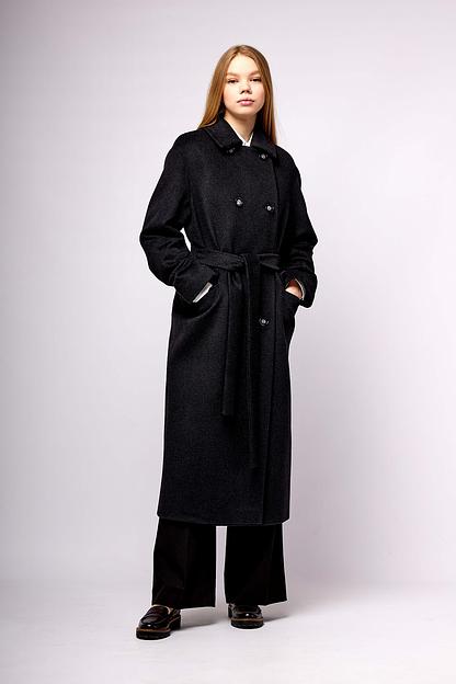 Женское демисезонное пальто деловое Mmoda чёрный, арт.2224139-1 фото 1