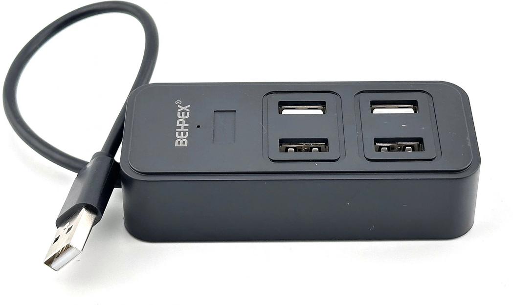 Разветвитель USB 2.0 BPH-1901T 4порт. черный фото 1