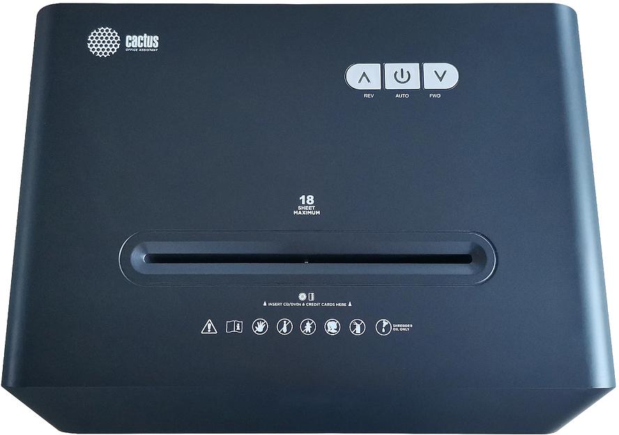Шредер Cactus CS-SH-G9 (секр.P-4) фрагменты 18лист. 30лтр. скрепки скобы пл.карты CD фото 2