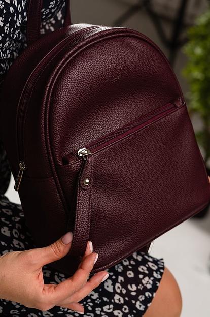 Рюкзак женский кожаный тёмно-бордовый опт фото 1