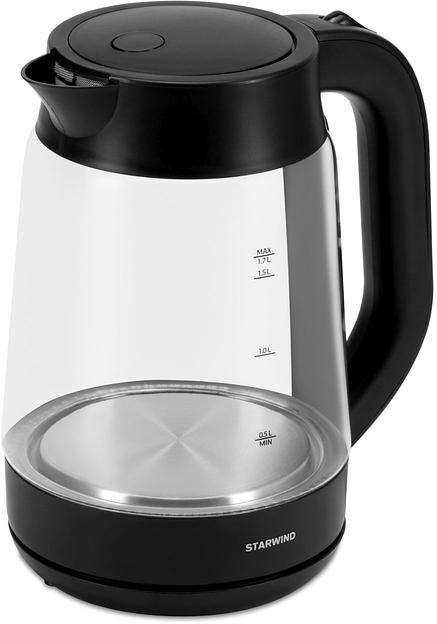 Чайник электрический Starwind SKG4030 1.7л. 2200Вт черный (корпус: стекло) фото 7