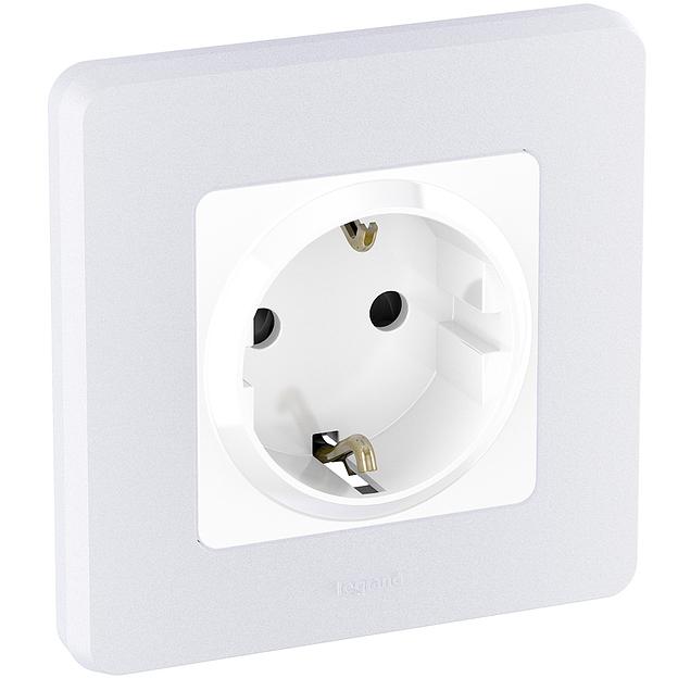 Розетка 2К+З со шторками - немецкий стандарт - 16 А - 250 В~ - INSPIRIA - белый Legrand 673730 фото 7