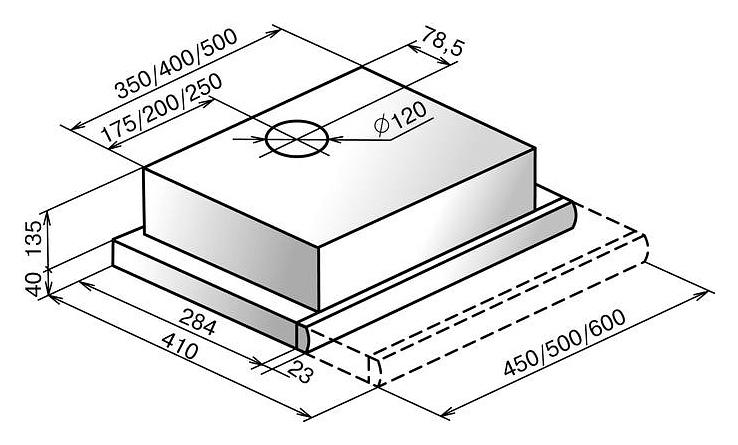 Вытяжка встраиваемая Elikor Интегра 45П-400-В2Л белый/нержавеющая сталь управление: кнопочное (1 мотор) фото 4