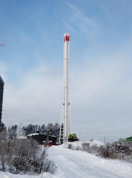 Дымовая труба высотой 55 м с двумя газоходами ДУ 700 мм фото 1