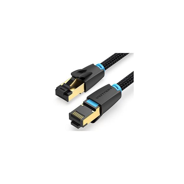 Патч-корд VENTION IKGBH литой (molded), STP, кат.8, 2м, 4 пары, 30AWG, медь, многожильный, черный фото 1