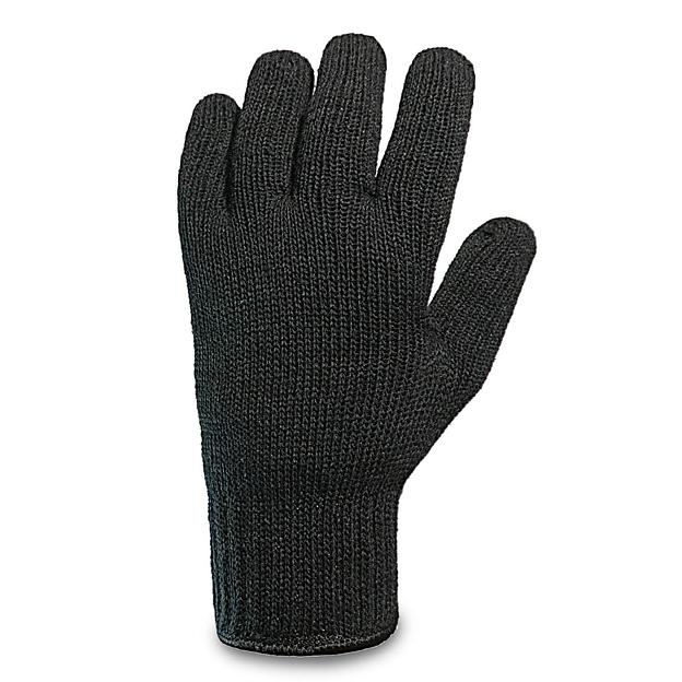 Двойные полушерстяные перчатки чёрные с ПВХ 7,5 класс вязки (50% шерсть, 50% акрил) арт. 25ДТ фото 3