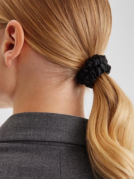 Шёлковая резинка для волос Basic «Black Shine» ОПТ фото 5