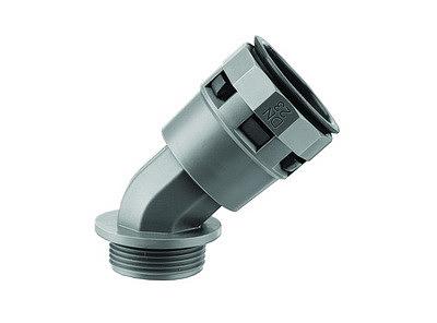 Муфта 45 грд. труба-коробка DN 23 мм, М25х1,5, полиамид, цвет черный фото 1