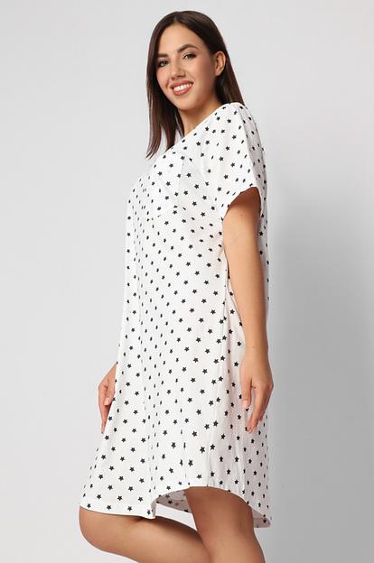 Женская сорочка «Очарование», белый (тёмно-синие звёзды), опт фото 5