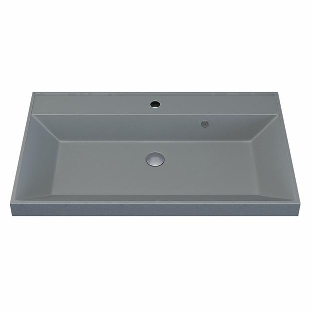 Раковина кварцевая для ванной комнаты Uperwood Classic Quartz 80 см, серая матовая, платина фото 5