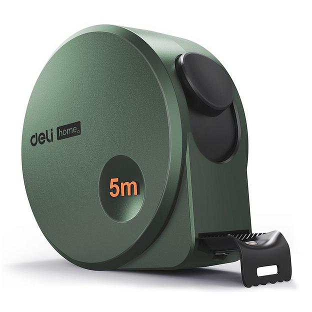 Измерительный и разметочный инструмент Deli Рулетка Home Series Green HT8519L 5м х 19мм, эксклюзивный дизайн, корпус - высококачественный софттач пластик фото 1