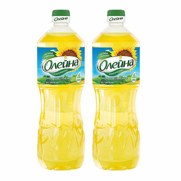 Масло подсолнечное рафинированное дезодорированное «Олейна» 1л опт фото 1