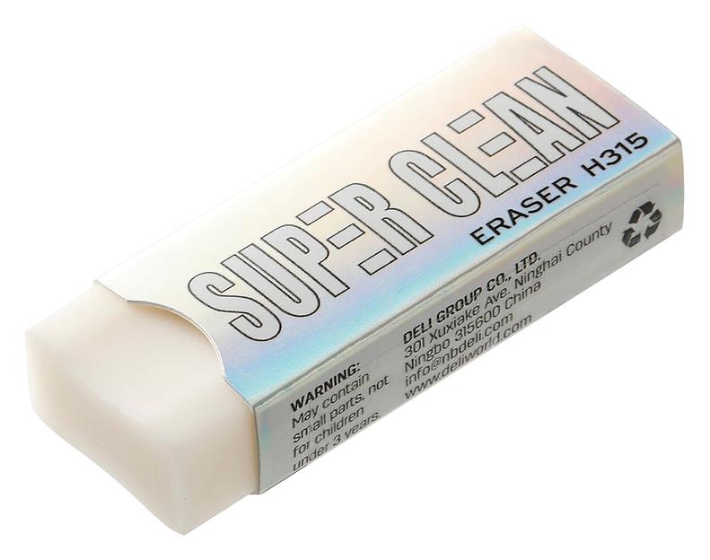 Ластик Deli EH315 Super Clean 54х20х10мм ПВХ белый индивидуальная картонная упаковка фото 1