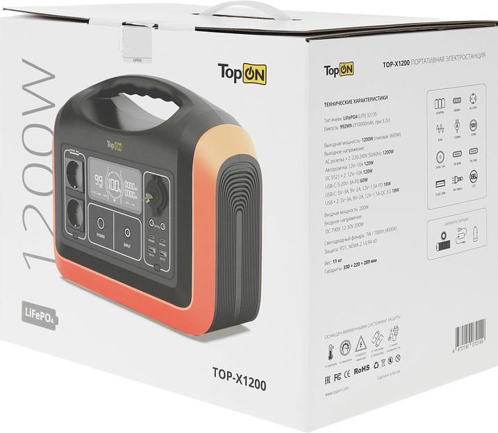 Электростанция портативная TopON TOP-X1200 310000mAh 10A QC3.0/PD3.0 2xUSB черный/оранжевый (103258) фото 10