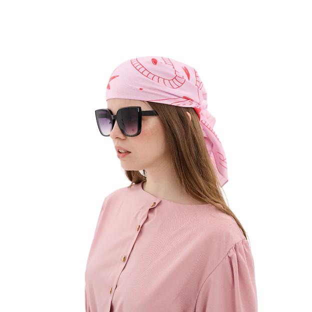 Женский платок «Заяц и Голубь» искусственный шёлк Армани 55×55 см фото 6