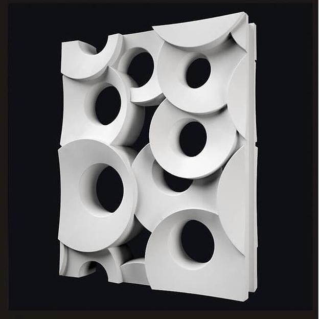 Блоки 3D гипсовые для перегородок «Кольца» 400х500х100 мм фото 1