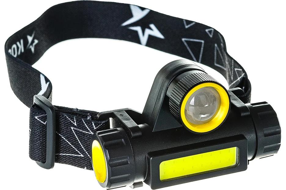 Фонарь налобный Космос KOCH103WLITH черный/желтый 6Вт лам.:светодиод.x1 фото 1