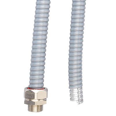 Металлорукав DN 15мм в ПВХ изоляции, Dвн 15,5 мм, Dнар 19,5, 50 м, цвет чёрный фото 1