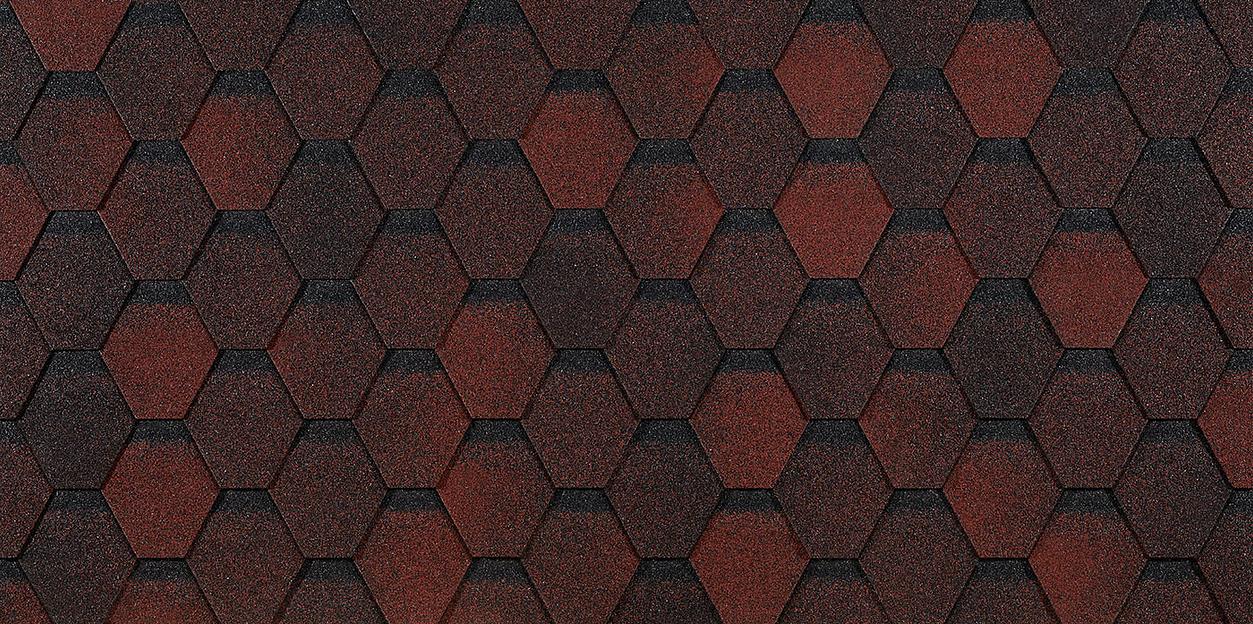 Гибкая черепица Döcke PIE Eurasia «Шестигранник» красный опт фото 1