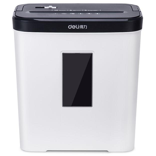 Шредер Deli E9939 белый (секр.P-4)/фрагменты/5лист./12лтр./скобы фото 1