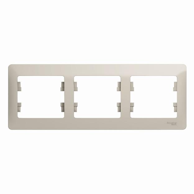 Systeme electric GSL000903 GLOSSA 3-постовая РАМКА, горизонтальная, МОЛОЧНЫЙ фото 1