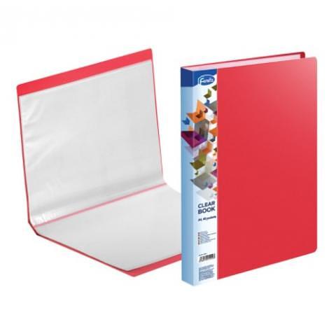 Папка файловая с 40 карманами, А4, 0,70/0,03 мм, ПВХ, красный, Forofis фото 1