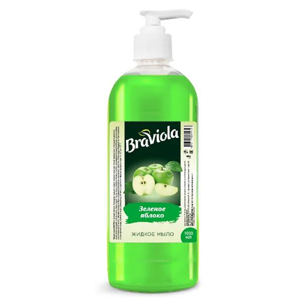 Мыло жидкое Braviola 1 л «Зеленое яблоко» ОПТ фото 1