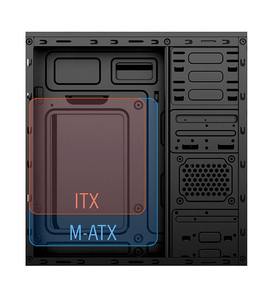 Корпус BaseTech M3302, Без БП, mATX, чёрный, 2xUSB3 (BT-M3302-B) фото 1