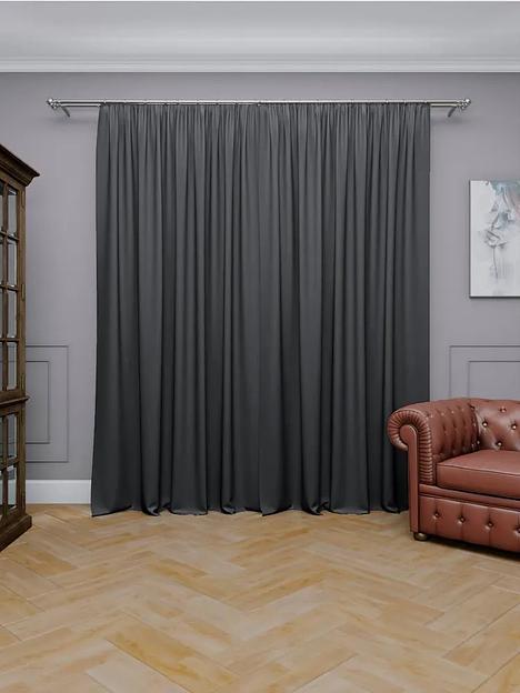 Комплект штор блэкаут, комплет 2 шт, графит, 270х300 см, опт фото 2