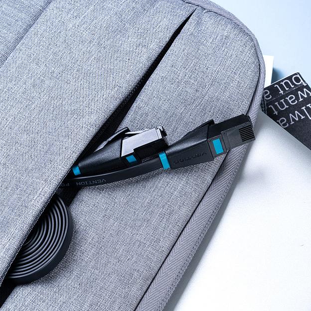 Патч-корд Vention прямой UTP cat.6, RJ45 - 1,5м. плоский Черный Vention IBJBG фото 3